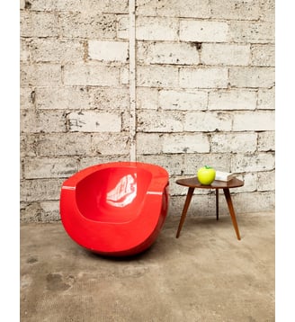 Fauteuil rouge 70's Jakob N°452- Produit chiné - Debongout - Rouge