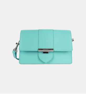 Petit sac trotteur Paris Ily en cuir - Lancaster - Bleu lagon