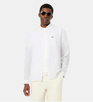 Chemise regular fit en lin - Lacoste - Blanc