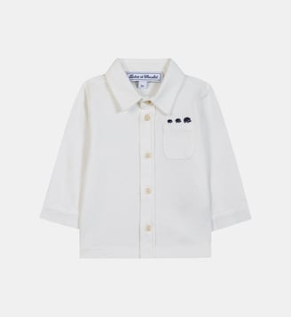 Chemise -  coton col pointu broderie - Tartine Et Chocolat - Écru