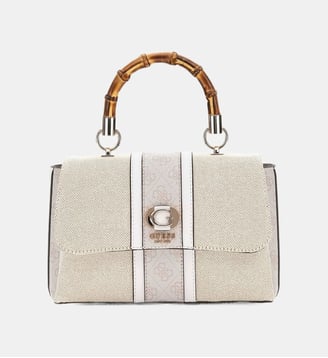 Sac à main Kerima logo 4G - Guess - Blanc