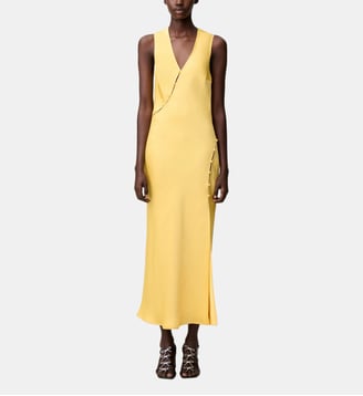 Robe satin fluide - Claudie Pierlot - Jaune soleil