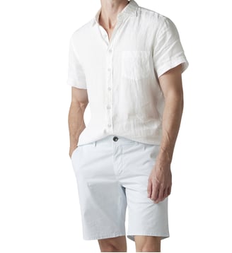 Chemise unie slim en lin manches courtes Ellerslie Rodd & Gunn