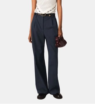 Pantalon de tailleur à rayures - Maje - Marine