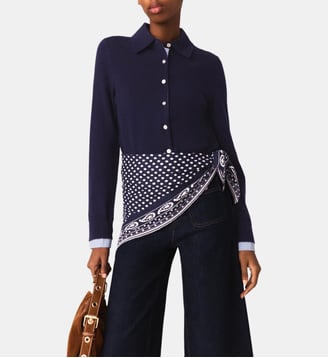 Cardigan polo à détails amovibles - Maje - Marine