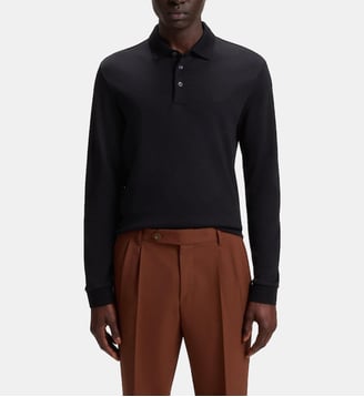 Polo en coton biologique avec logo brodé - BOSS - Black