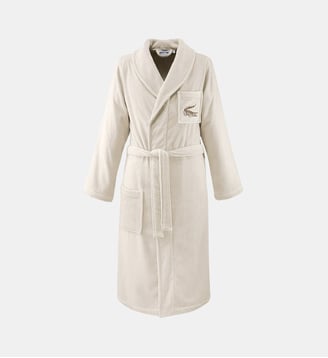 Peignoir de bain long en coton - Lacoste Home - Farine