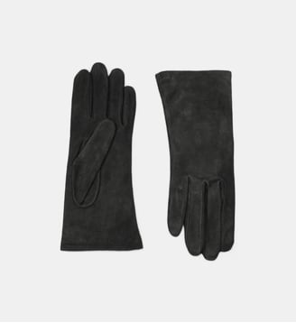 Gants Inès Sued Femme Cuir Doublés Cachemire - Agnelle - Noir