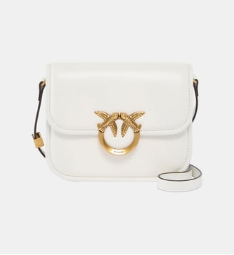 Sac moyen à épaule love bag box en cuir nappa - Pinko - Blanc nembo doré antique