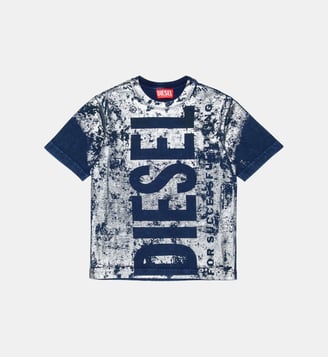 T-shirt avec logo sur le devant - Diesel Kids - Bleu