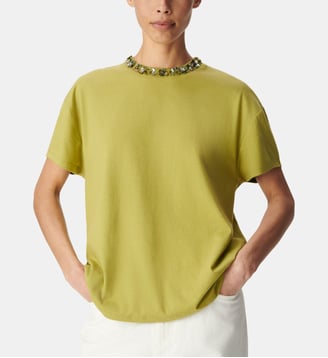 Tee-shirt manches courtes col bijou Ikks