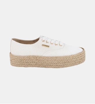 Baskets basses espadrille à plateforme COSMIC - Les Tropeziennes par M. Belarbi - Blanc