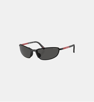 Lunettes de soleil Irrégulier PS 55ZS - Prada Linea Rossa - Noir mat