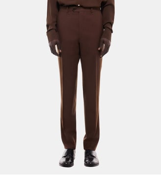 Pantalon de costume en flanelle - Fursac - Marron