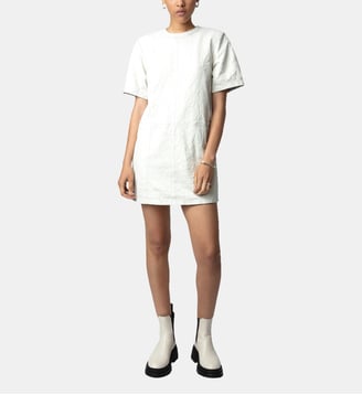 Robe Riddy Cuir Froissé - Zadig&Voltaire - Blanc judo