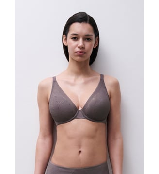 Soutien-gorge spacer plongeant en dentelle - Chantelle - Marron glacé