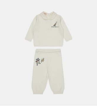 Combinaison bébé avec broderie sur le devant - Marni - Blanc