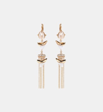Boucles d'oreilles pendantes coquillages et chaînes MALDIVE - Hipanema - Blanc