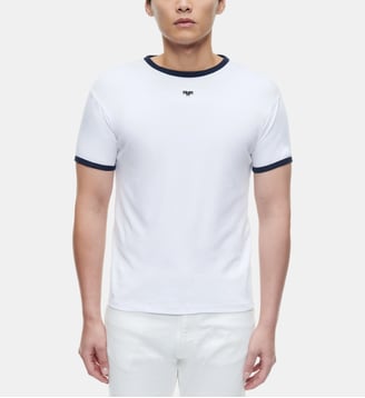 T-shirt droit en coton monogramme - Fursac - Blanc