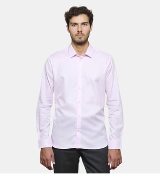 Chemise rose en twill coupe droite - Atelier Privé - Rose