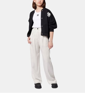 Pantalon rayé large - DKNY - Blanc et noir