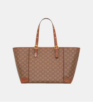 Cabas en toile enduite monogrammée et cuir - SIMPLE BAG - Gerard Darel - Camel