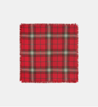 Mini carré Swann Tartan - Bompard - Rouge quarante et gris meteorite