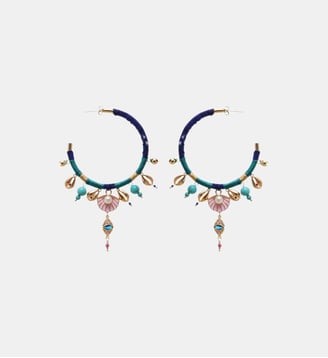 Boucles d'oreilles créoles avec pampilles PAYOTT - Hipanema - Bleu