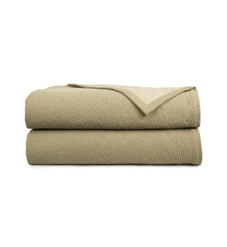 Couvre lit en coton - Yves Delorme - Kaki