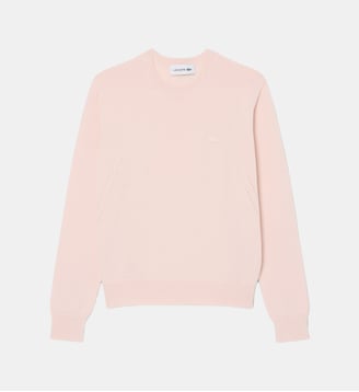 Pull col rond maille 3D - Lacoste - Rose poudré