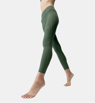 Legging de sport Madaba Longueur longue taille haute - Born Living Yoga - Vert olive profond