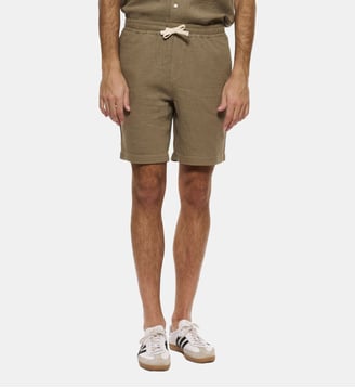 Bermuda gaze de coton kaki - Atelier Privé - Kaki