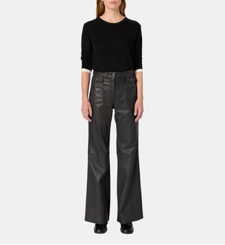 Pantalon flare en cuir - CYNTHIA - Gerard Darel - Noir