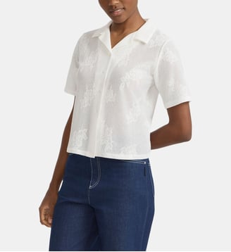 Chemise maui en jacquard - Agnès b. - Blanc lys