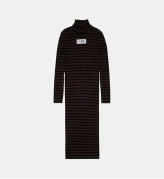 Robe à rayures avec logo - MM6 Maison Margiela - Brun