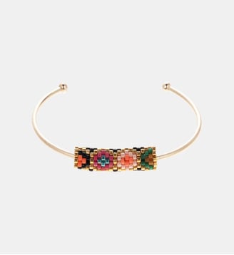 Bracelet jonc avec perles tissées MALISS - Hipanema - Noir