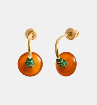 Boucles d'oreilles créoles   - Babylone - Satellite - Orange