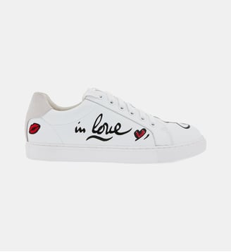 Baskets En Cuir Simone In Love Graf - Bons Baisers - Blanc