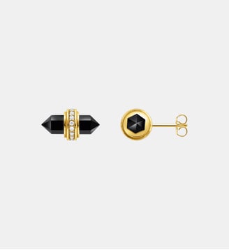 Clous d’oreilles avec cristal en onyx noir - Thomas Sabo - Or