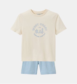 Pyja-short  - Coton biologique - Cyrillus - Bleu