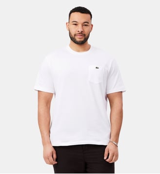 T-shirt coton avec poche poitrine - Lacoste - Blanc