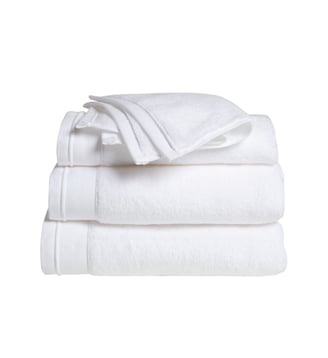 Serviette de toilette 100% Coton BIO, DOUCEUR NATURE - Blanc Cerise - Blanc