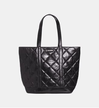 Sac cabas moyen en cuir matelassé - Vanessa Bruno - Noir