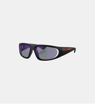 Lunettes de soleil Irrégulier PS B03S - Prada Linea Rossa - Noir mat