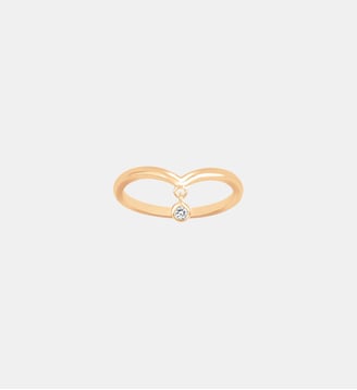 Bague Envolée en Plaqué Or avec diamant blanc - La Garçonne Diamant - Champagne