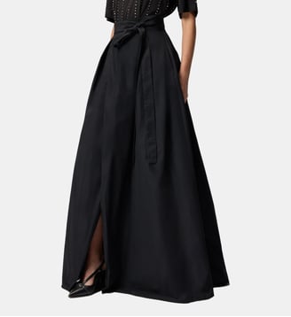 Jupe portefeuille longue avec nœud - Pinko - Limousine noire