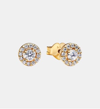 Clous d'Oreilles Halo Pavé Rond - Pandora - Doré