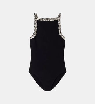 Body en maille à perles et strass - Sandro - Noir
