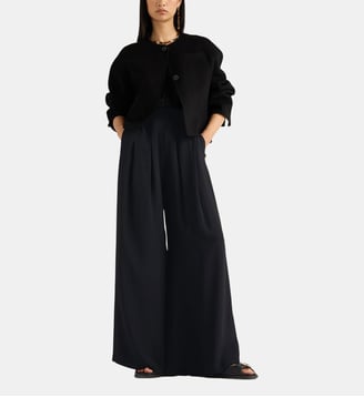Pantalon aspen en acétate de soie uni - Momonì - Noir