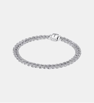Bracelet Maille Cubaine Pavé - Pandora - Argenté
